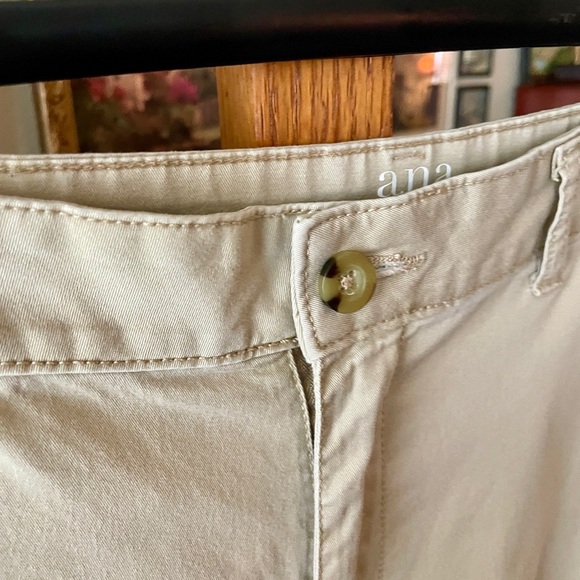 a.n.a women’s casual wide leg crop cotton chino khaki pants pockets 16 - Picture 5 of 10